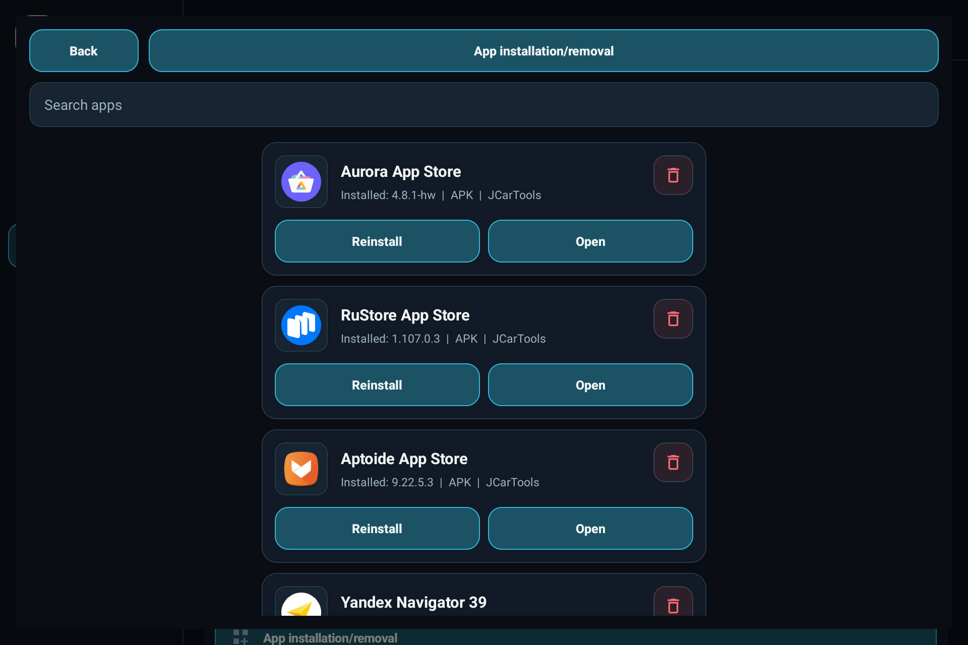 Aurora Store, RuStore and Aptoide available in JCTStore
