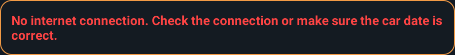 JCarTools message: No internet connection. Check the connection or make sure the car date is correct
